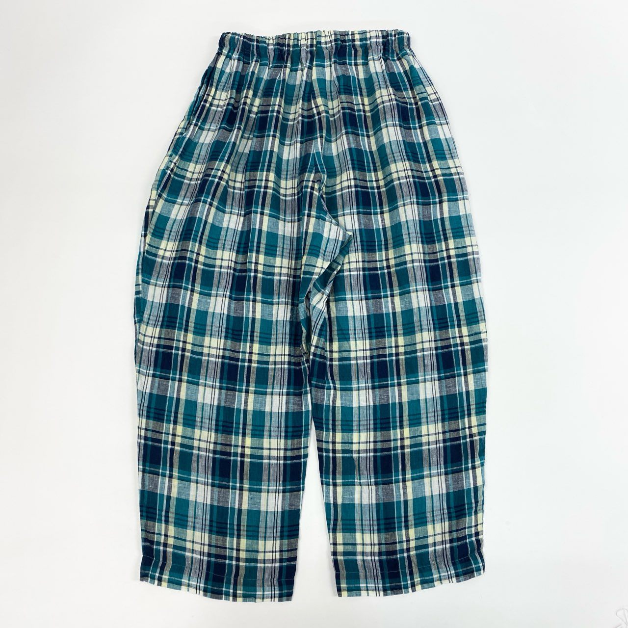 25j24《美品》nest Robe ネストローブ リネンマドラスチェックイージーパンツ ボトム チェック 01221-1156 Fサイズ マルチカラー レディースu02t