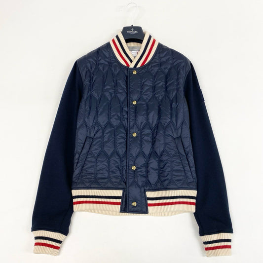 35l27 MONCLER GAMME BLEU モンクレール ガムブルー MAGLIA CARDIGAN ウール切替 中綿ジャケット C23918409600 L ネイビー