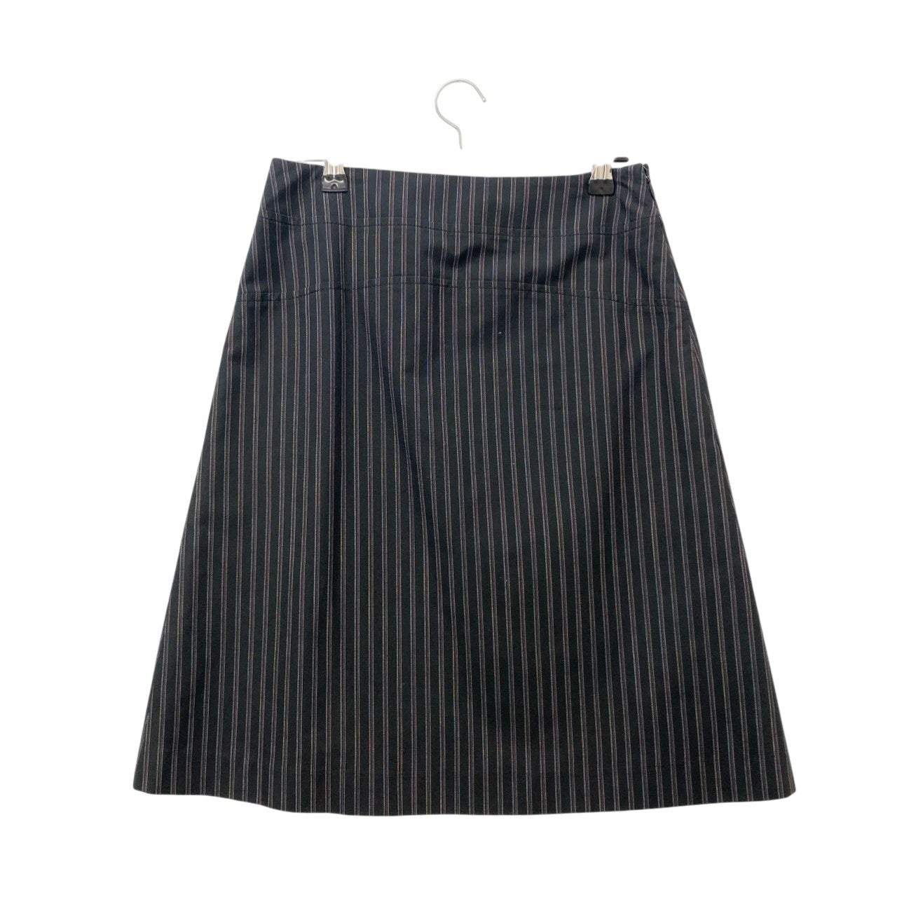 75c13 Paul Smith BLACK ポールスミス ブラック スカートスーツ セットアップ 裏地総柄 40/38 ブラック ストライプ レディースu02t