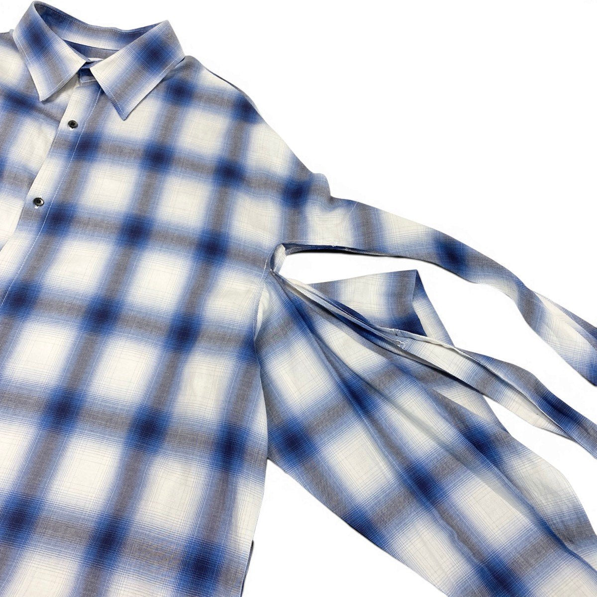 70g2 TENDER PERSON テンダーパーソン MUSUBI SHIRT ムスビシャツ デザインシャツ バックプリント チェック柄 GB-TO-4206 4 ブルー コットン100％ ユニセックス 男女兼用o07t