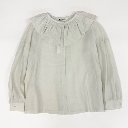 65g8 LISETTE リゼッタ セヴェーテ カラーブラウス リネンブラウス フリル衿 春夏 レディース 女性用 タグ付き 500924-08 38 アンティークホワイト リネン100％