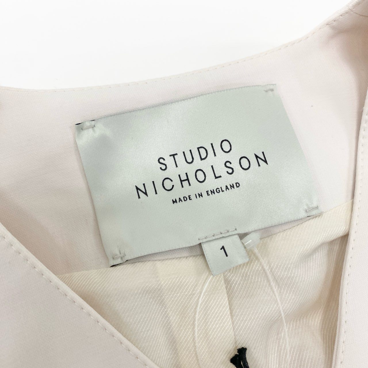 23i17 《未使用》 STUDIO NICHOLSON スタジオニコルソン ジップアップブルゾン ノーカラージャケット ライトアウター 1 ライトピンク コットン レディースu02t