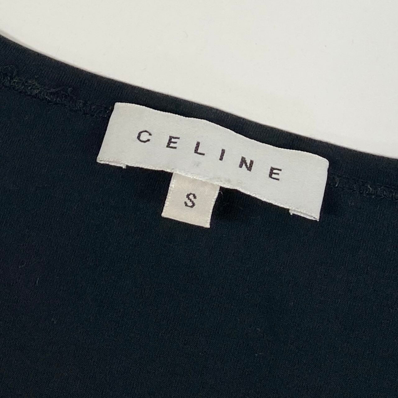 Ic27 CELINE セリーヌ ラインストーンロゴTシャツ 半袖Tシャツ ストレッチ素材 トップス Sサイズ ブラック レディース 女性用u02t