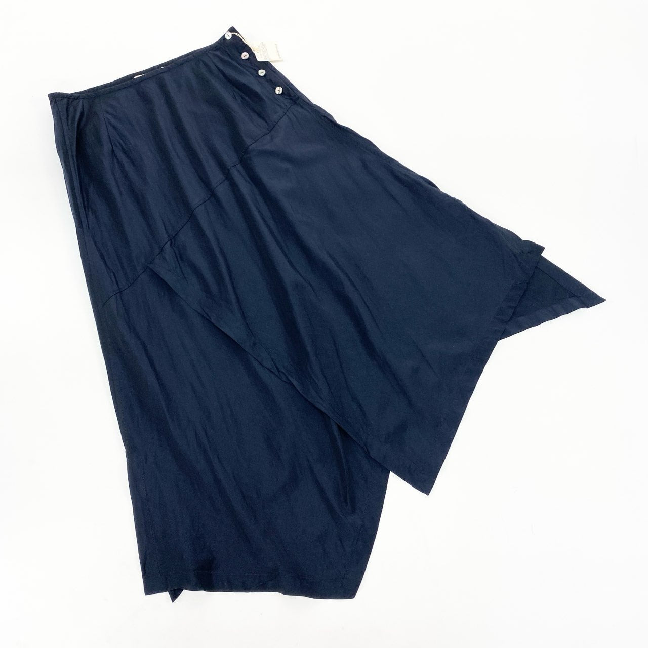 16k10 【美品】45rpm フォーティーファイブアールピーエム 変形スカート ロングスカート フレア スリット 100802 2サイズ ネイビー レディースu02t