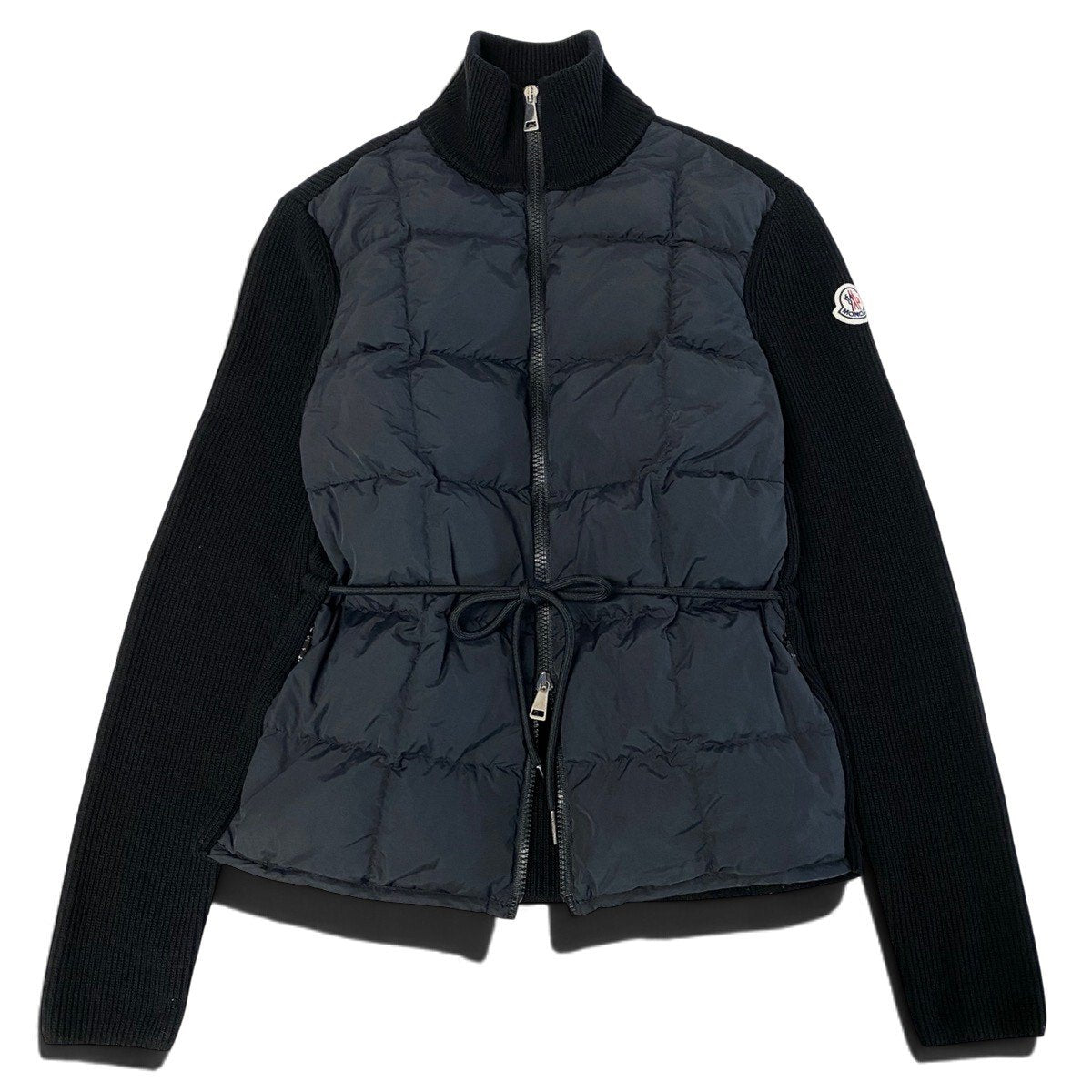 Ij23【極美品】MONCLER CARDIGAN TRICOT ニットダウンジャケット アウター G20939B00019 M1131 Sサイズ ブラック ナイロン ウール レディース 女性用k02i