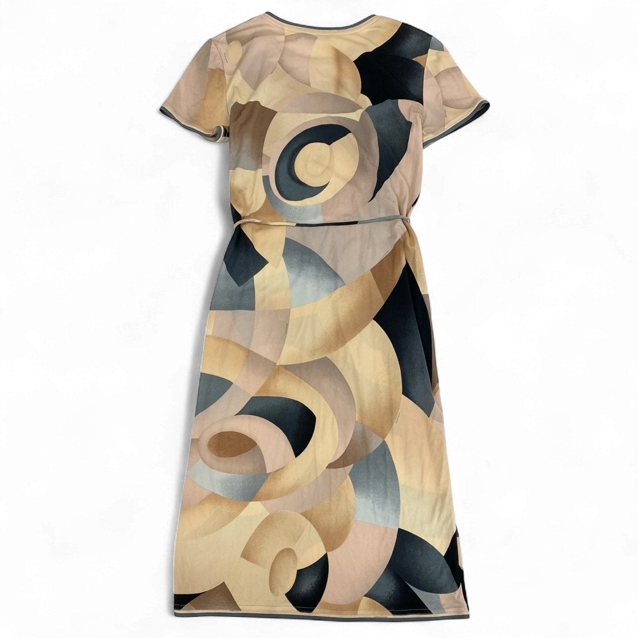 2k19《美品》 LEONARD レオナール インポートライン シルクワンピース 半袖ワンピース 総柄 ウエストリボン レディース 女性用 40 マルチカラー シルク100％u02t