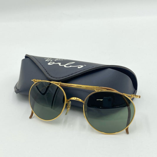 i4 《極美品》 Ray-Ban レイバン B&L ボシュロム サングラス ゴールド ブラック DECO METAL デコメタル アイウェア ケース付きk02i