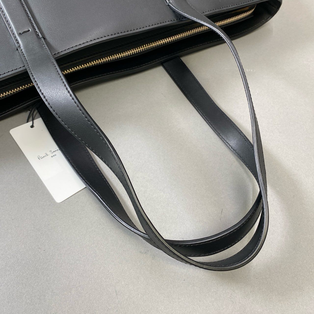 Bj3 《新品未使用》 Paul Smith ポールスミス レザートートバッグ ブラック Leather マルチストライプ ビジネス カバン 鞄 タグ付t18r