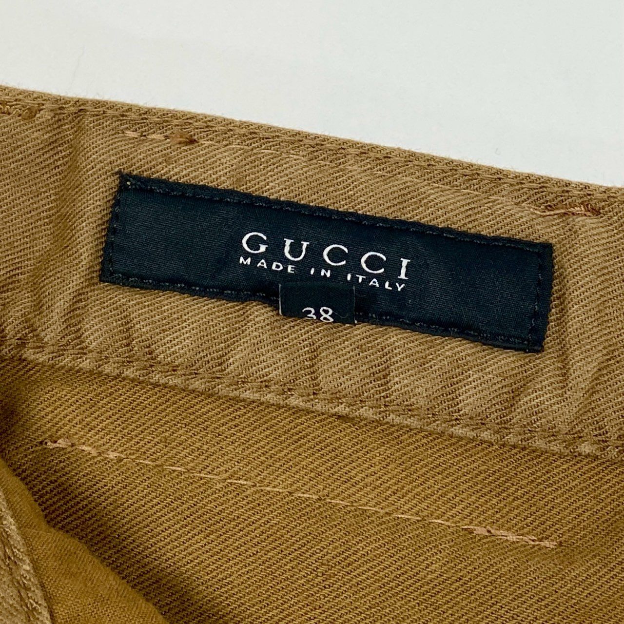 Ac2 GUCCI グッチ レースアップ ジョッパーパンツ リネンパンツ 38 ライトブラウン レディース イタリア製u02t