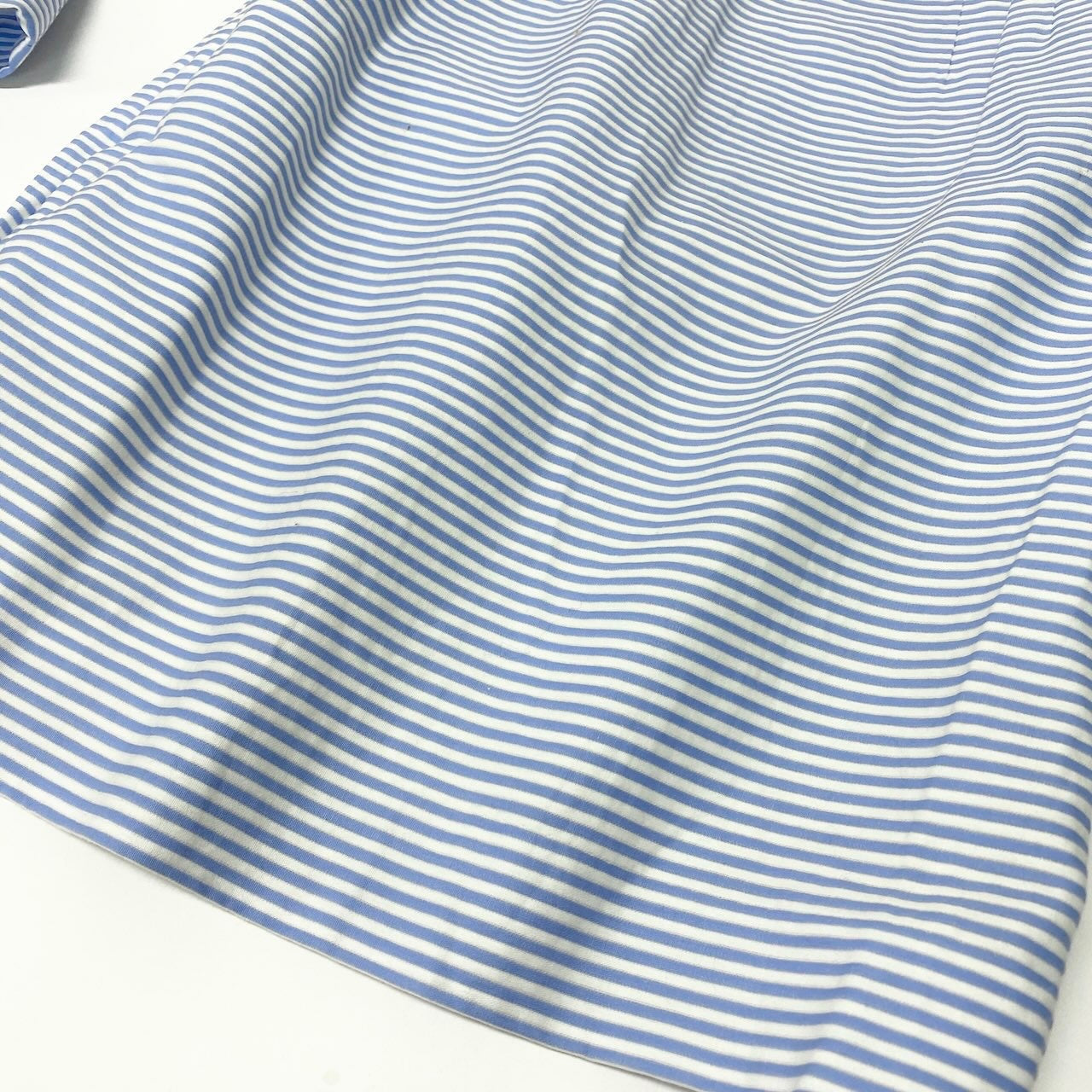 83c27 Miss Dior ミスディオール スカートセットアップ 半袖ジャケット タイトスカート ボーダー Mサイズ ブルー ホワイト コットン100％ レディース 女性用o07t