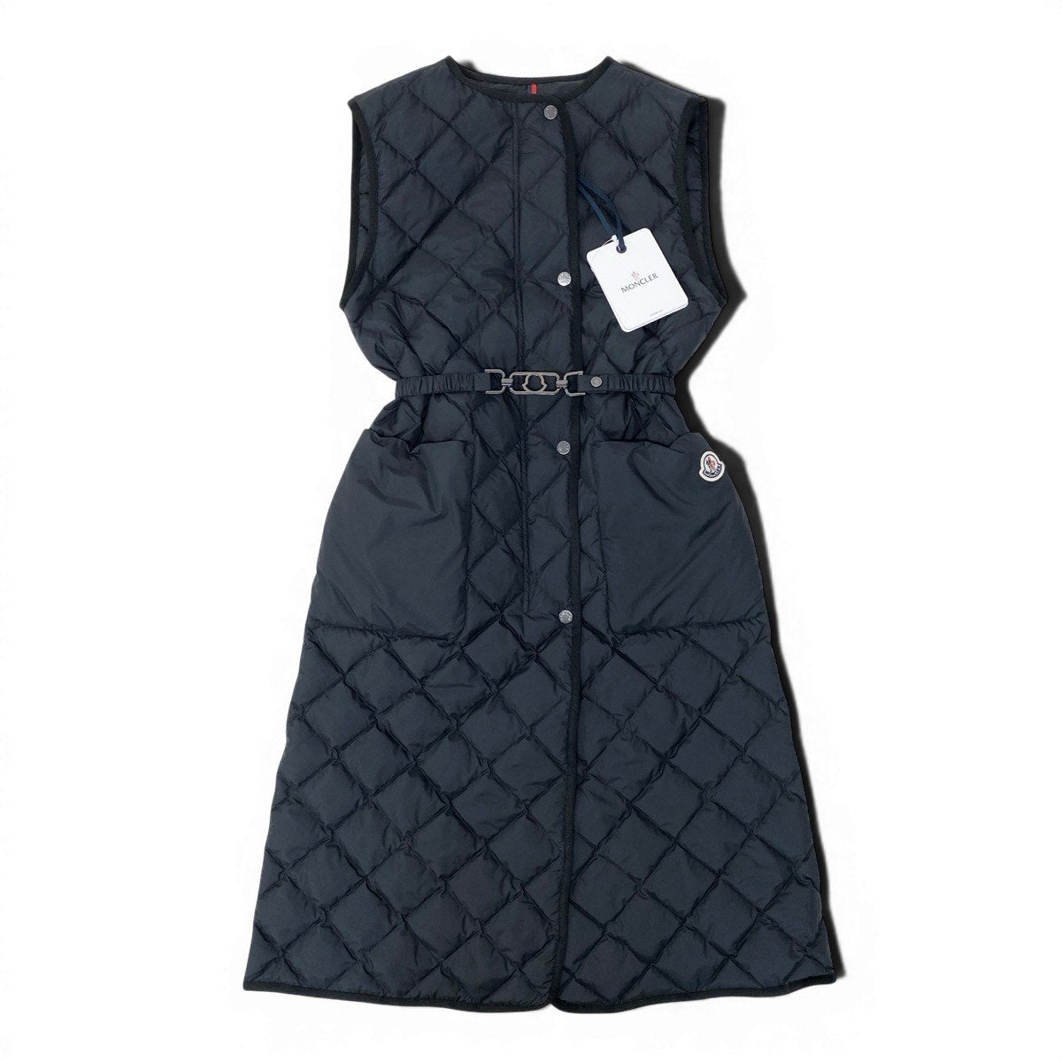 77g23 【未使用タグ付】 MONCLER モンクレール 定価 \236,500 Butor Vest  ロング ダウンベスト I20931A00072 サイズ0 ブラック レディースt18r