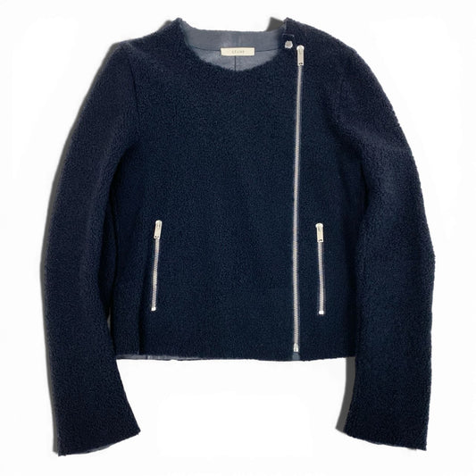 b23 CELINE セリーヌ フィービーファイロ期 ラムレザー ライダースジャケット レザージャケット サイズ36 ネイビー  レディース Archivek02i