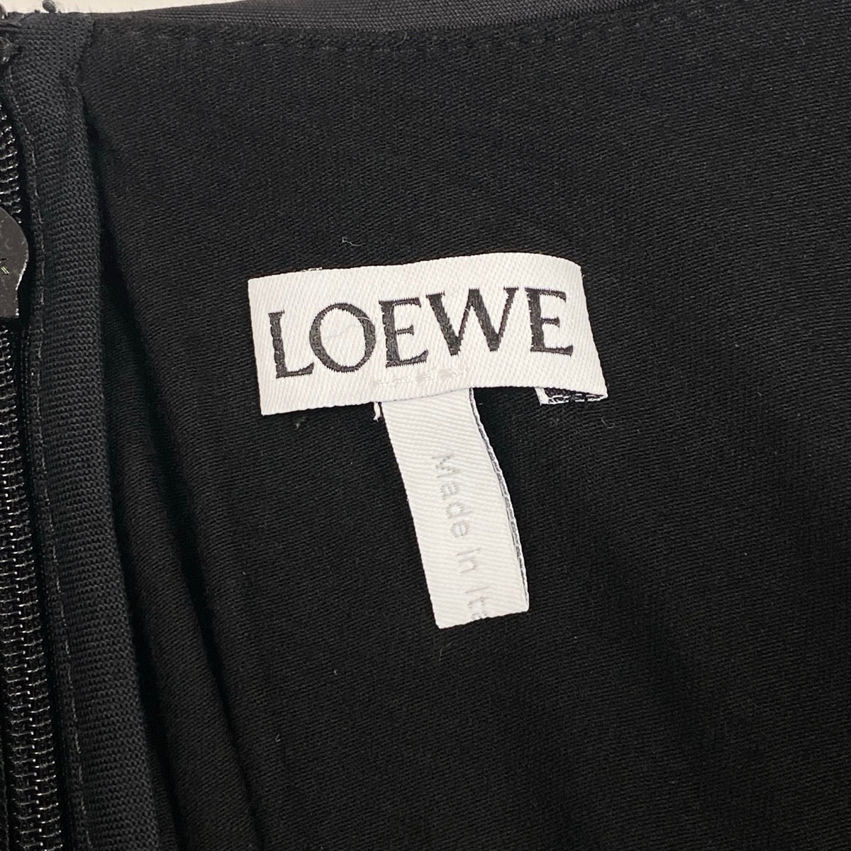 h17 【美品】LOEWE ペプラム フレアスカート 36サイズ ブラック  レディース 女性用k02i