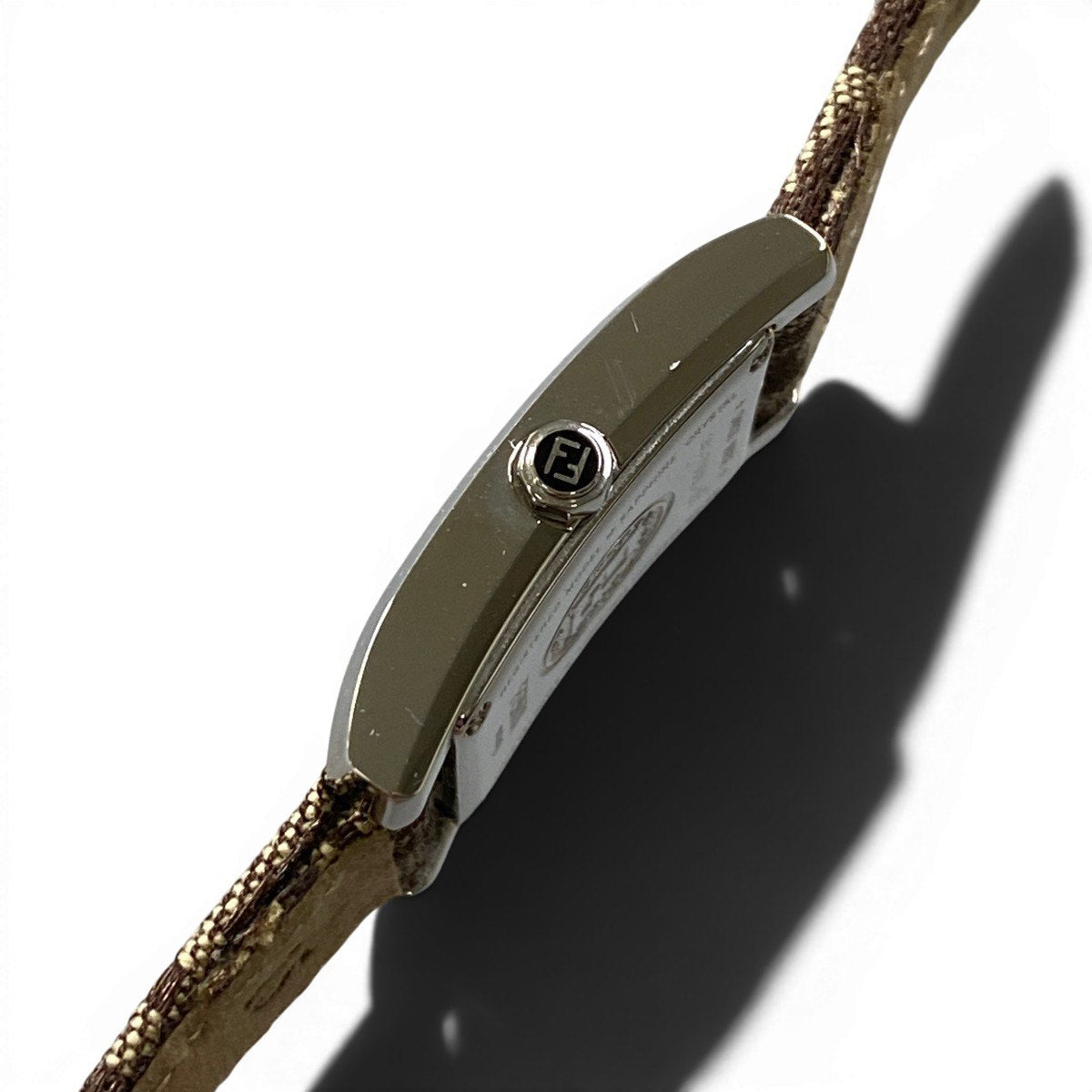 f24 FENDI 腕時計 ズッキーノ スクエア 141-7000L-107 ブラウン系 レザー レディース 女性用k02i