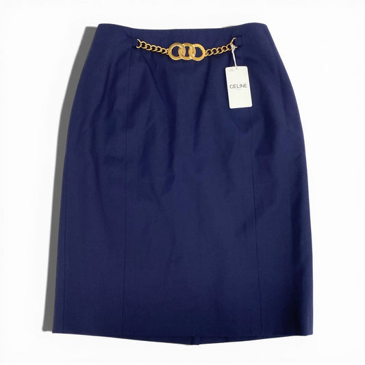 4a4 Vintage Celine ヴィンテージ セリーヌ Gold Hardware ゴールド金具 リングチェーン Skirt ひざ丈スカート Size 40 レディース 女性用k02i