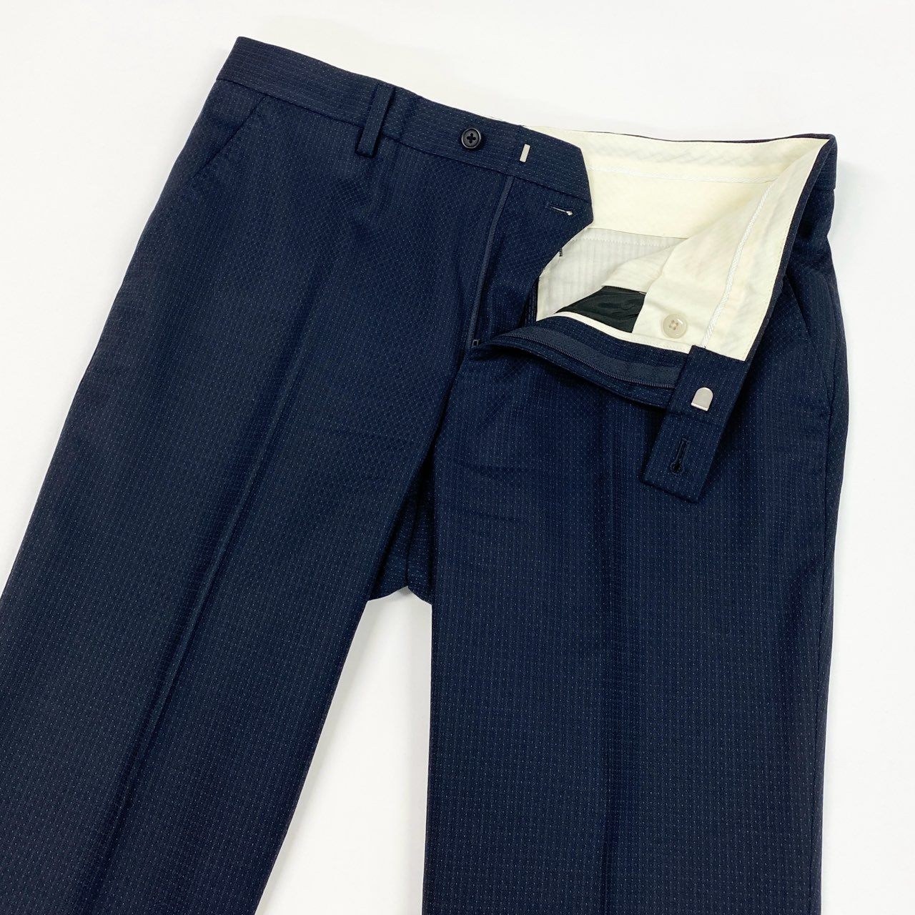 66a14【美品】 Paul Smith ポールスミス セットアップスーツ シングルスーツ 総柄 2B ウール混 日本製 メンズ 紳士服 M2 ネイビーo07t