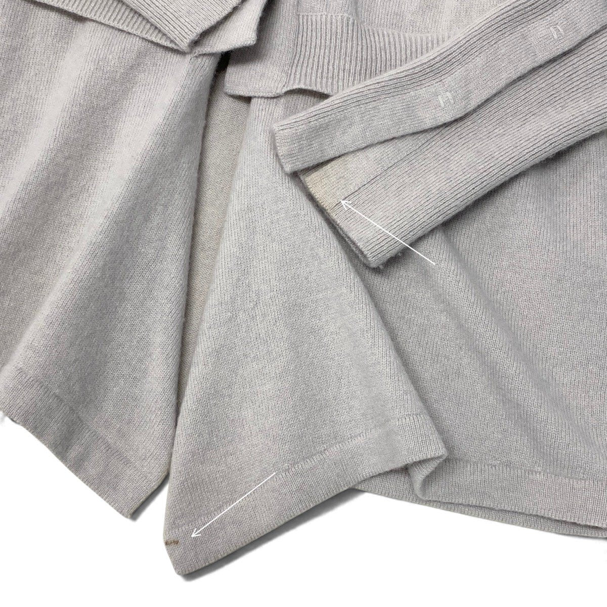 i27 BRUNELLO CUCINELLI カシミヤニットカーディガン レイヤードデザイン Vネック Mサイズ アイボリー カシミヤ100％ レディース 女性用u02t