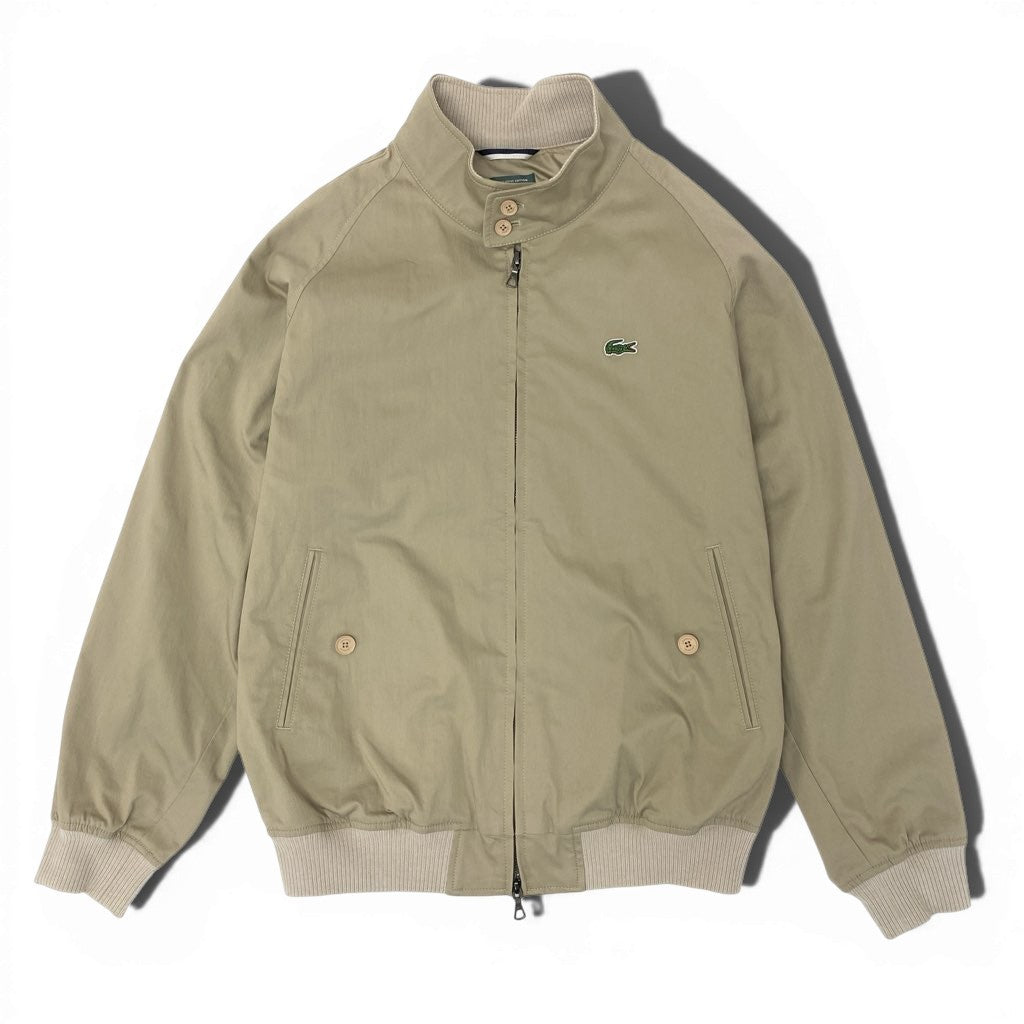 66a12 《美品》 LACOSTE × BEAMS ラコステ ビームス別注 ハリントンスウィングトップジャケット ブルゾン ダブルジップ ワニワッペン バックロゴ メンズ 紳士服 BH021PL US S ベージュu02t