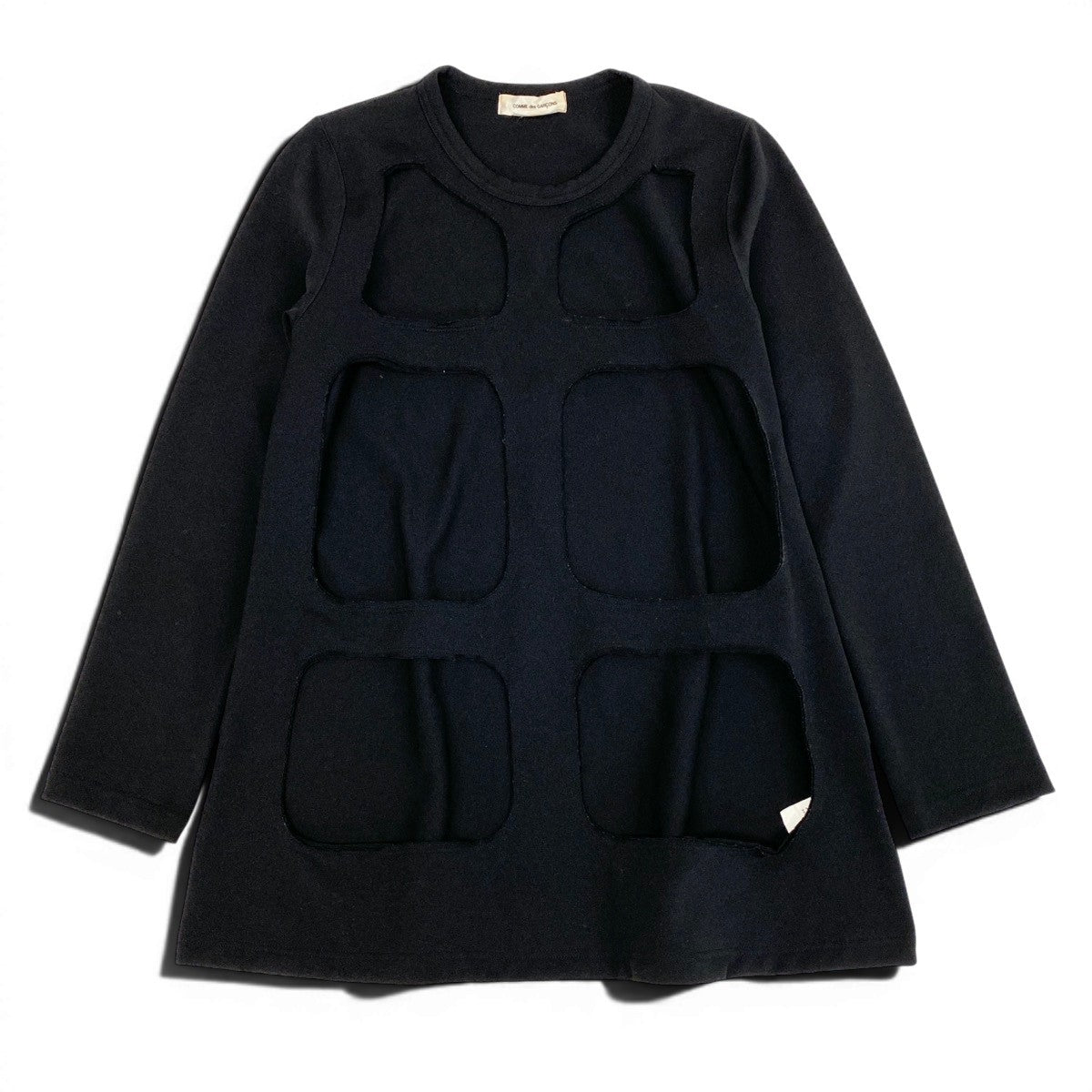 Ag3 COMME des GARCONS コムデギャルソン カッティング ウールトップ Deconstructed Cut-Out Jersey Top サイズM ブラックt18r