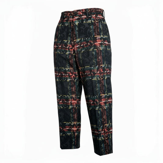 72b10 COMME des GARCONS HOMME PLUS コムデギャルソンオムプリュス スラックスパンツ AD2012 フラワーレース タータンチェック PJ-P044 XSサイズ マルチカラー メンズ 男性用k02i
