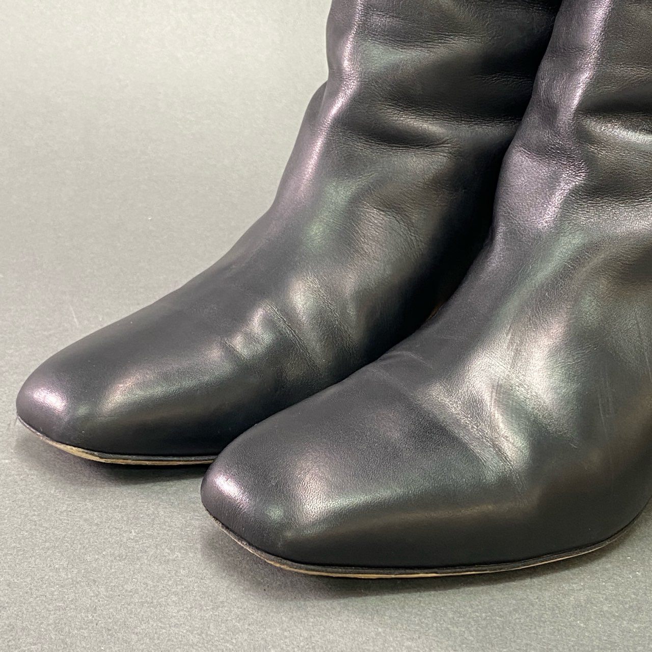 1l19 Salvatore Ferragamo サルヴァトーレ フェラガモ ガンチーニ レザーロングブーツ 9 D ブラック ゴールド Leather イタリア製 シューズ