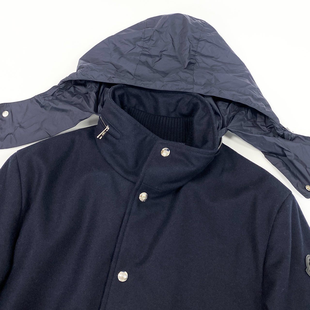 37d14 MONCLER モンクレール CALLAQUI GIUBBOTTO ウールダウンコート アウター H20911C00013 1サイズ ネイビー ウールナイロン100％ メンズ 男性用sn1