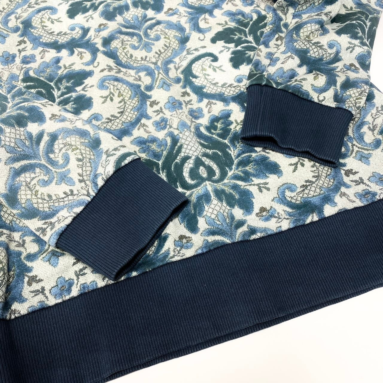84c19 DOLCE&GABBANA ドルチェアンドガッバーナ ドルガバ D&G 長袖スウェット クルーネック 花柄 メンズ 男性用 44 ネイビー コットン100％u02t