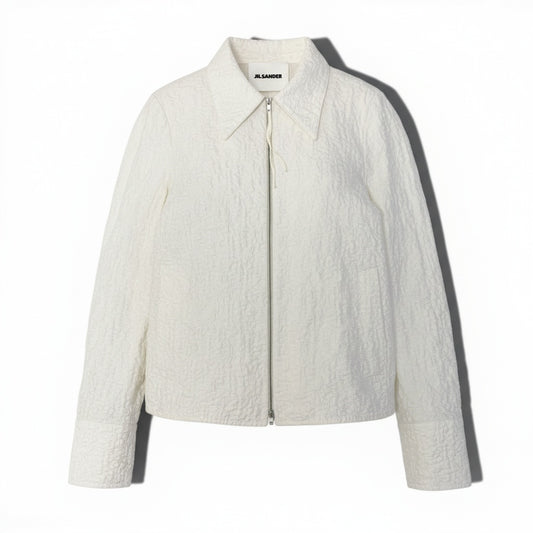 76a28 JIL SANDER ジルサンダー 24SS ダブルジップジャケット シャツジャケット アウター J02DL0174 J20138 34サイズ ホワイト レディースu02t