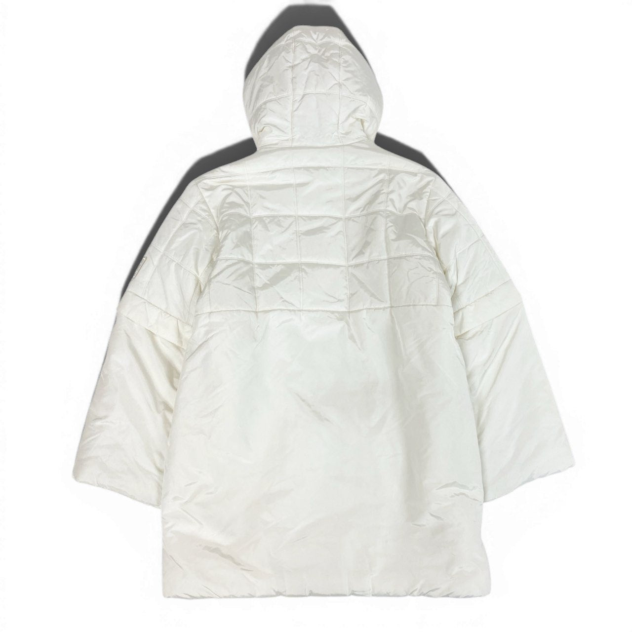 Ab13 CHANEL SPORT シャネル スポーツ 裏地ボア 中綿ロングコート ココマークワッペン フーディー 36サイズ アイボリー レディース 女性用ta1