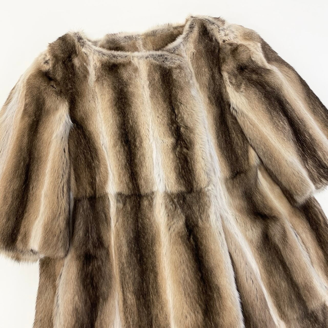 Ef9 【美品】MARNI 毛皮コート ファーコート  40サイズ ブラウン リングテイル レディース 女性用u02t