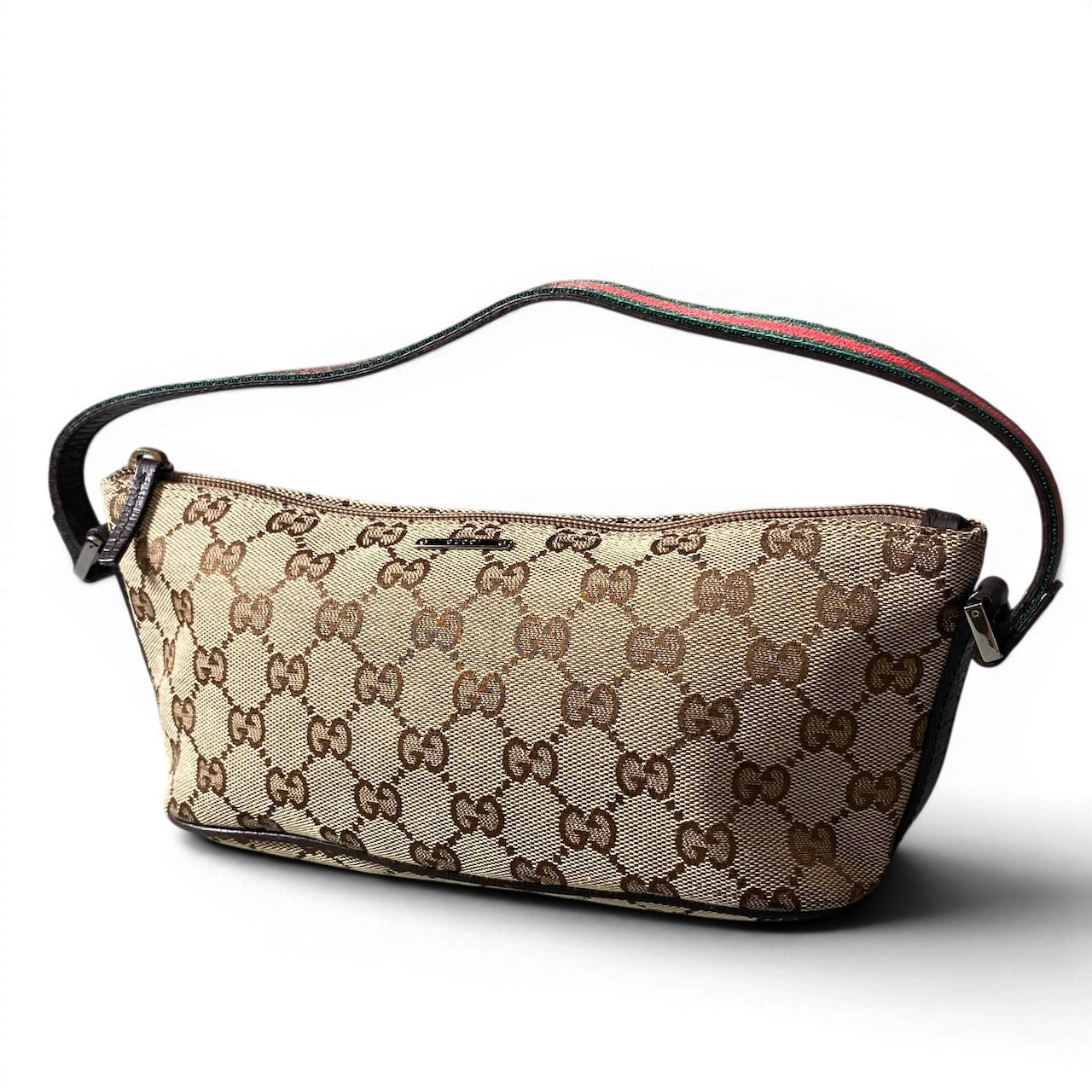 e29 GUCCI グッチ シェリーライン アクセサリーポーチ GGロゴ キャンバス ベージュ レディースta1