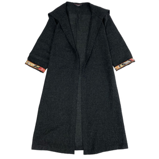 83L19 LEONARD FASHION レオナールファッション ロングカーディガン 薄手アウター 9 グレー アルパカ混 レディース 女性用u02t