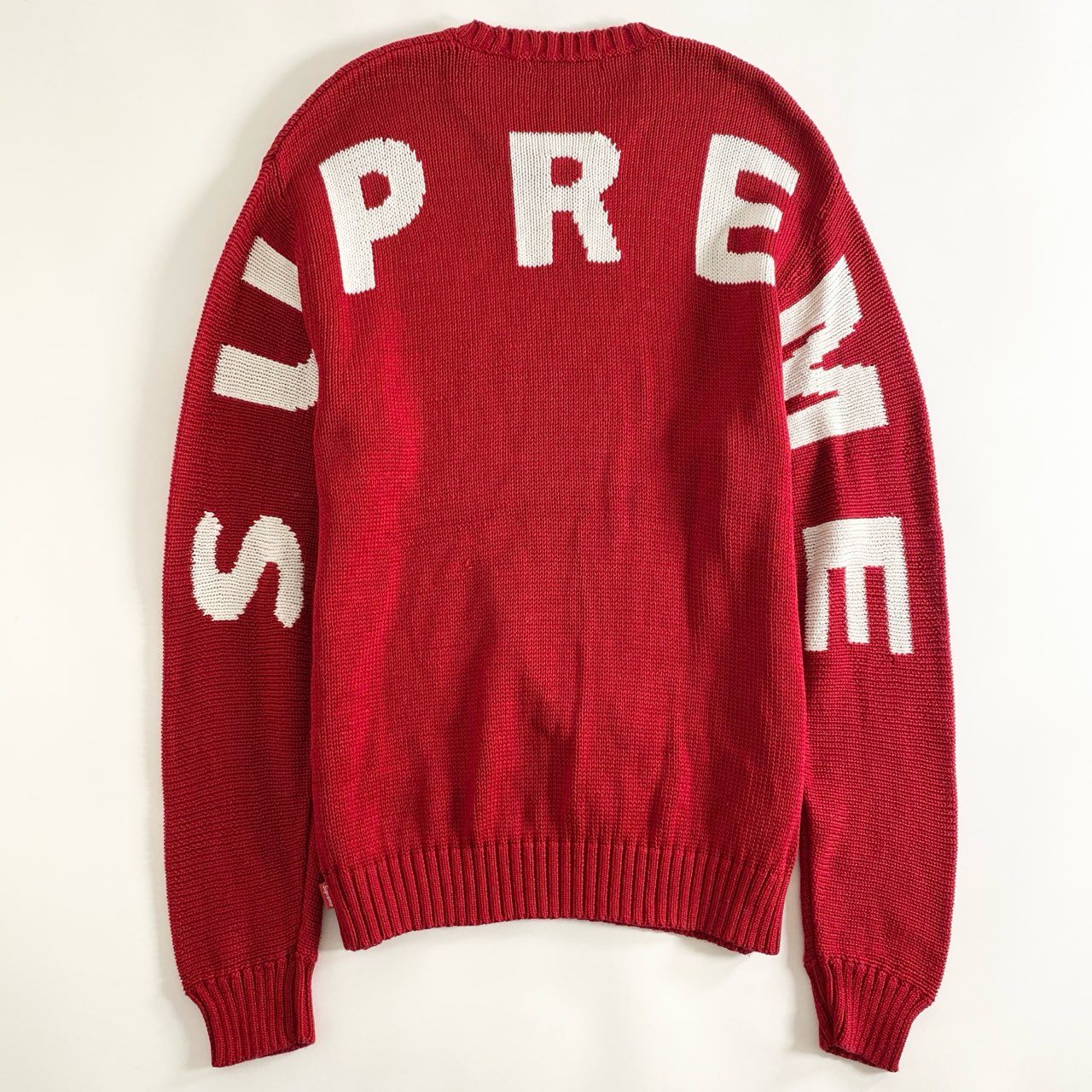 88i27 《美品》 Supreme シュプリーム Back Logo Sweater ニット セーター サイズS レッド コットン100％ メンズ 20ss