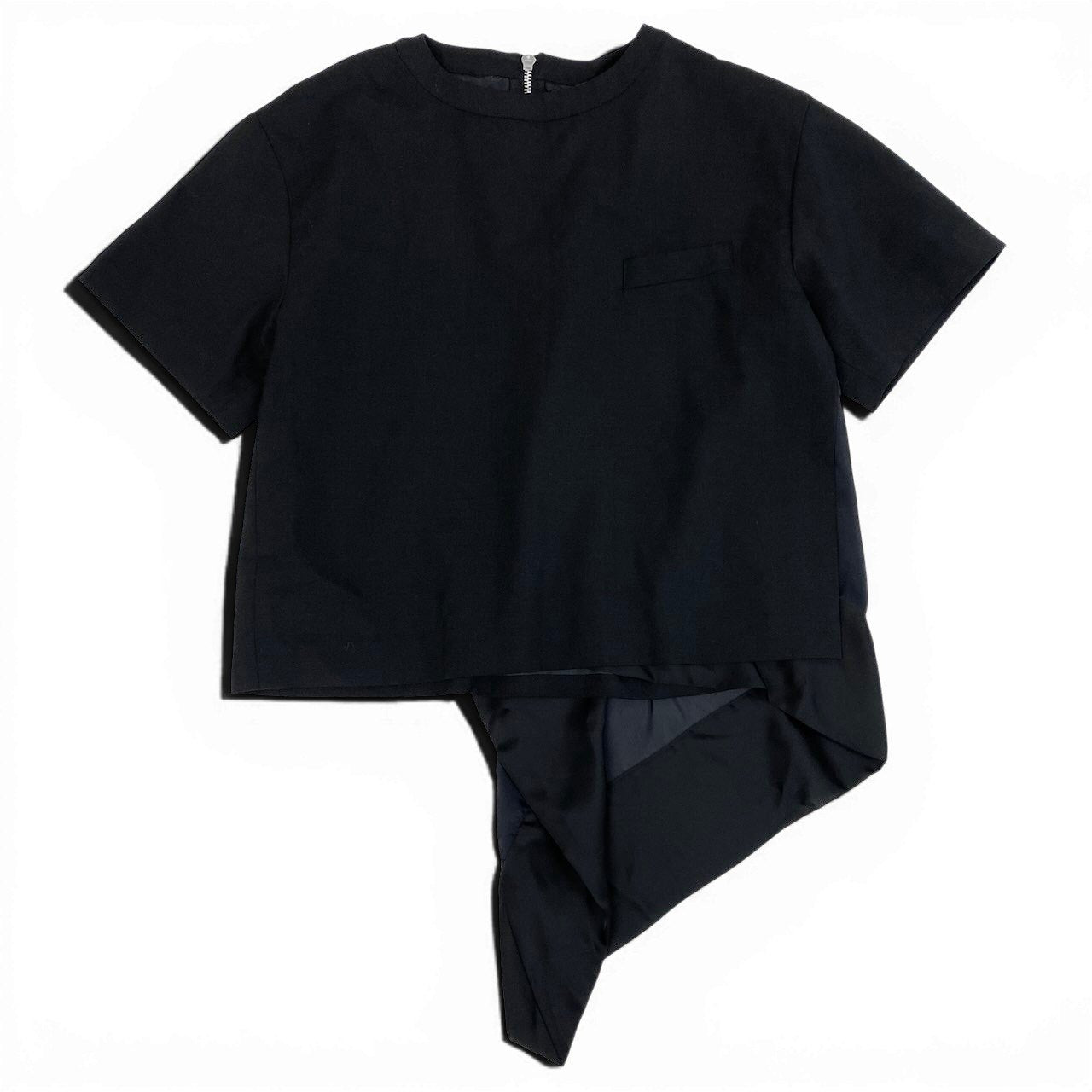 Ae11 sacai 21SS Suiting Mix Pullover 半袖カットソー 21-05650 1サイズ ブラック レディース 女性用ta1
