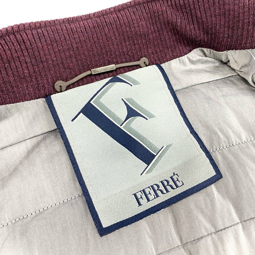 69L17 GIANFRANCO FERRE ジャンフランコフェレ レザーベスト スウェード ダブルジップ ジャケット アウター 48サイズ マルチカラー メンズu02t