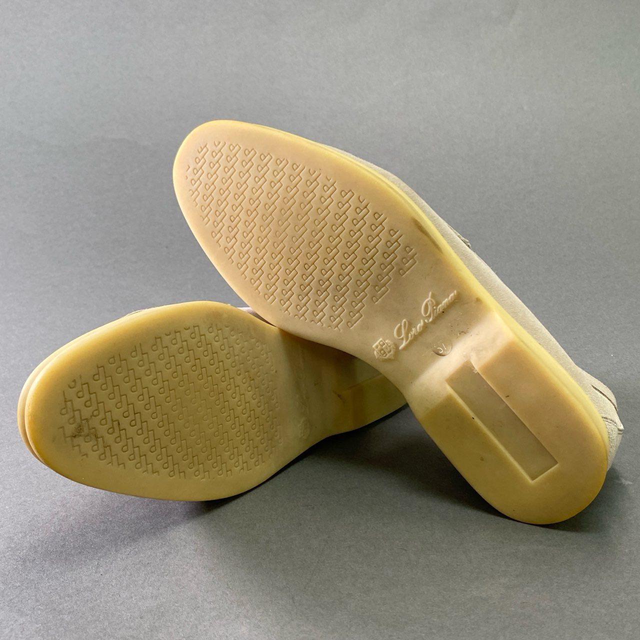 2f23 Loro Piana ロロピアーナ SUMMER WALK サマーチャーム ウォークモカシン シューズ 37 ベージュ レザー スリッポン ローファー 保存袋付き