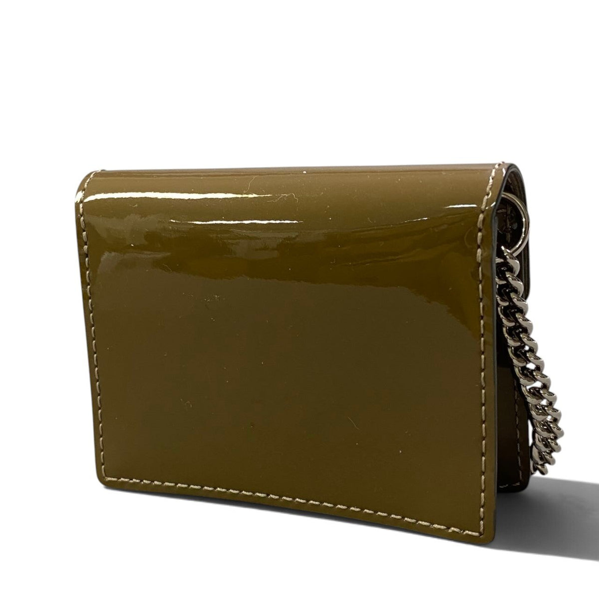 j2 DELVAUX デルヴォー マダム バッグチャーム Madame Charms Vernis カーキ エナメル アクセサリーt18r
