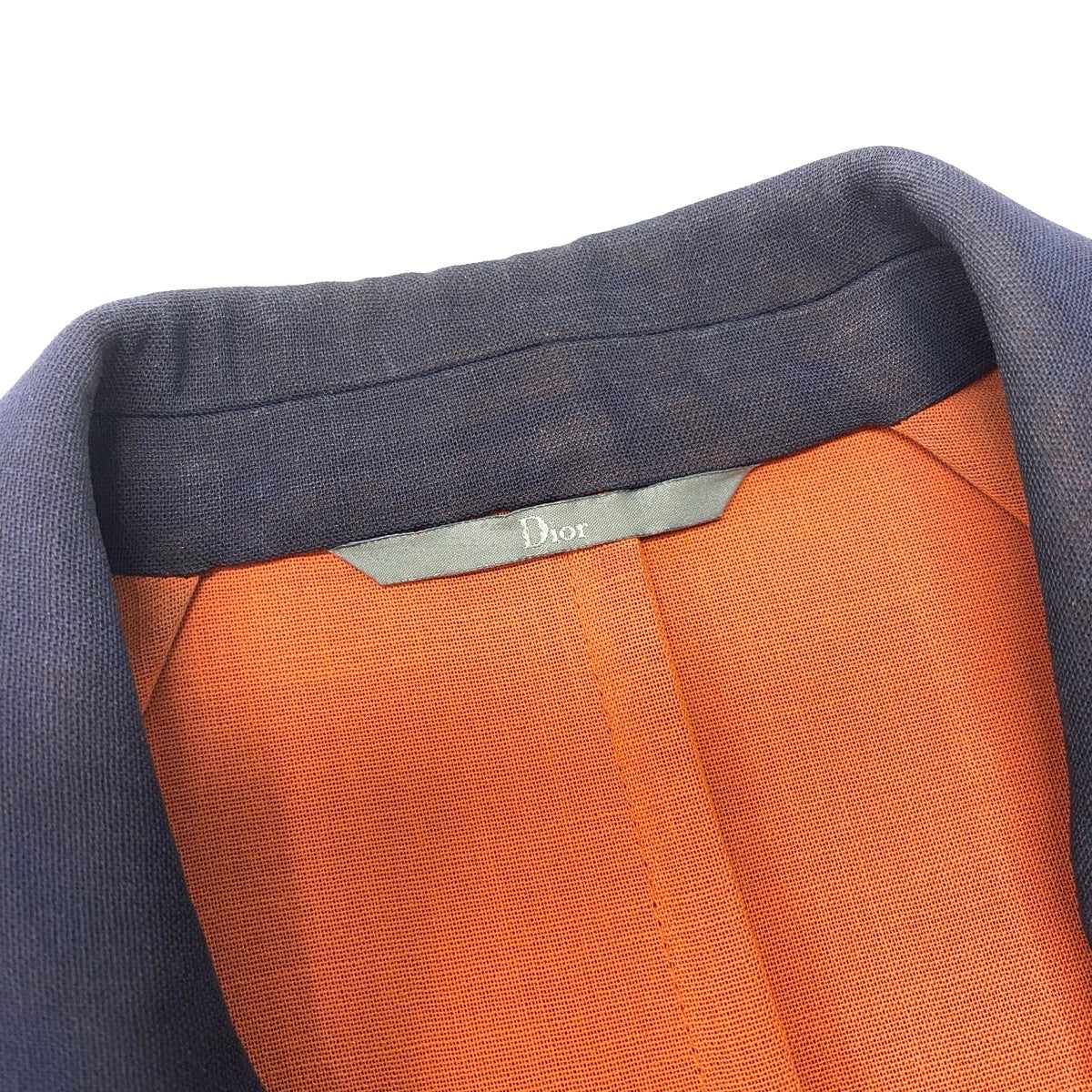 54e13 Dior Homme ディオールオム 16SS テーラードジャケット  2Bジャケット 663C277F3591 48サイズ ネイビー オレンジ ウール100％ メンズ 男性用k02i
