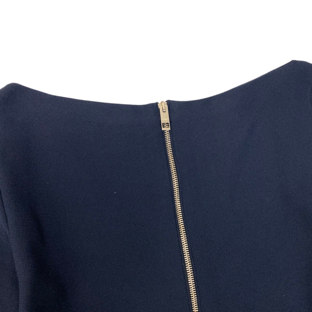 91h3 【美品】 BURBERRY バーバリー ボートネック ニットワンピース ショートスリーブ サイズM ネイビー コットン100％ レディース 女性用u02t