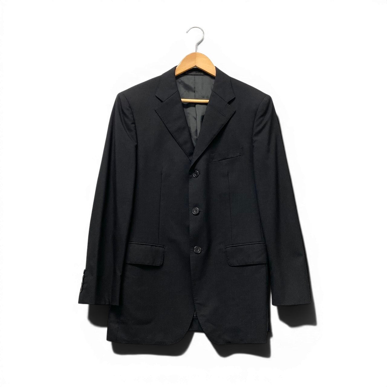 33g2 BURBERRY BLACK LABEL バーバリーブラックレーベル セットアップスーツ テーラードジャケット 3B スラックス 38Lサイズ ブラック ウール100％ メンズ 男性用u02t