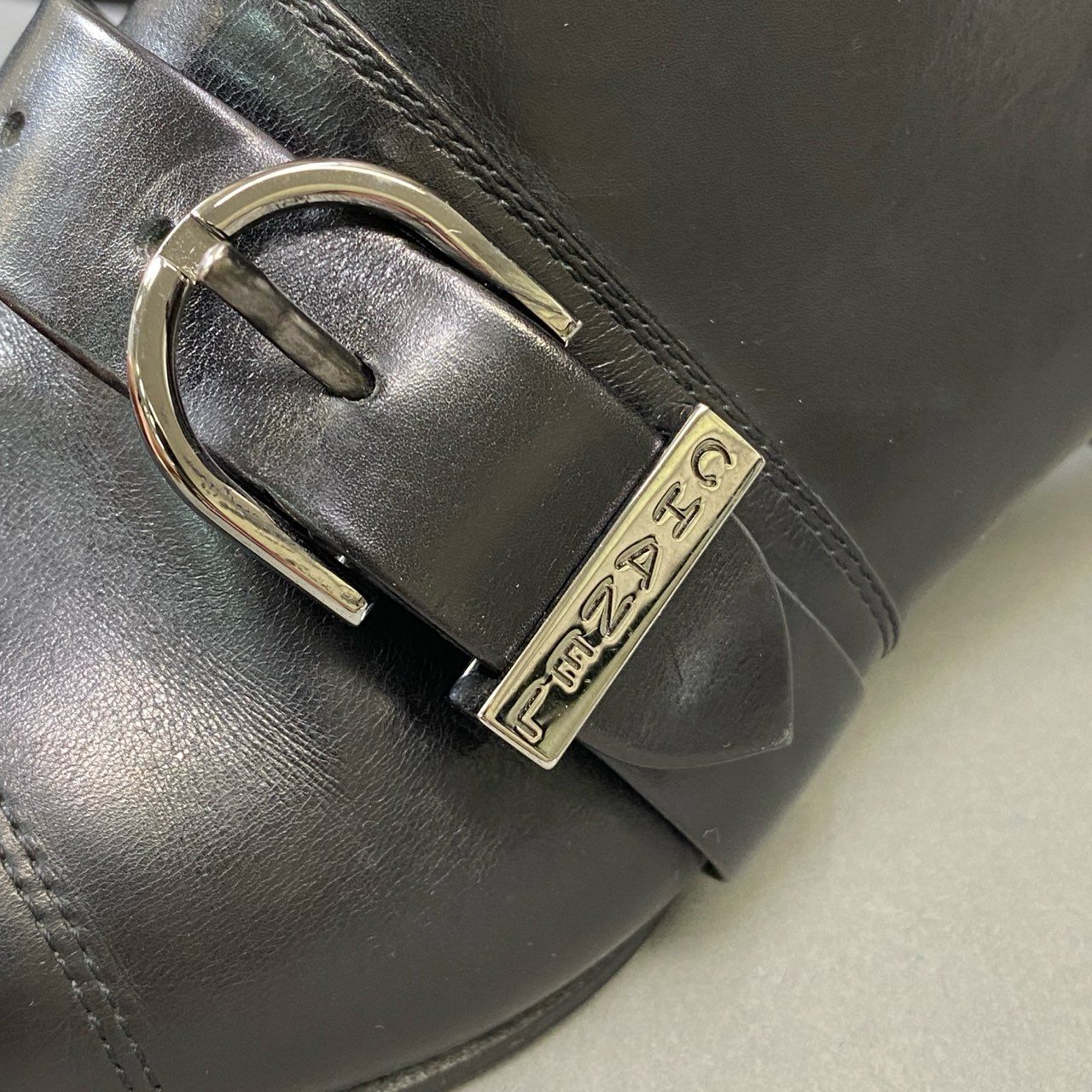 1j3 CHANEL シャネル ピンバックルロゴベルト レザーブーツ 35 1/2 ブラック Leather サイドジップ ココマーク シューズ 保存袋有t18r