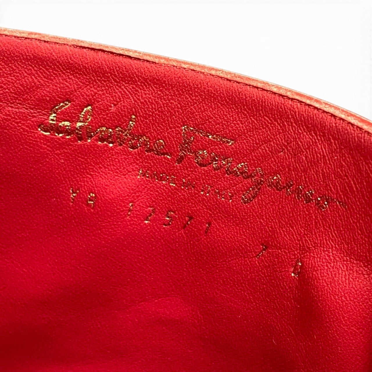 h12【極美品】Salvatore Ferragamo ガンチーニ ロングブーツ チャンキーヒール 7Dサイズ レッド ゴールド レザー レディース 女性用k02i