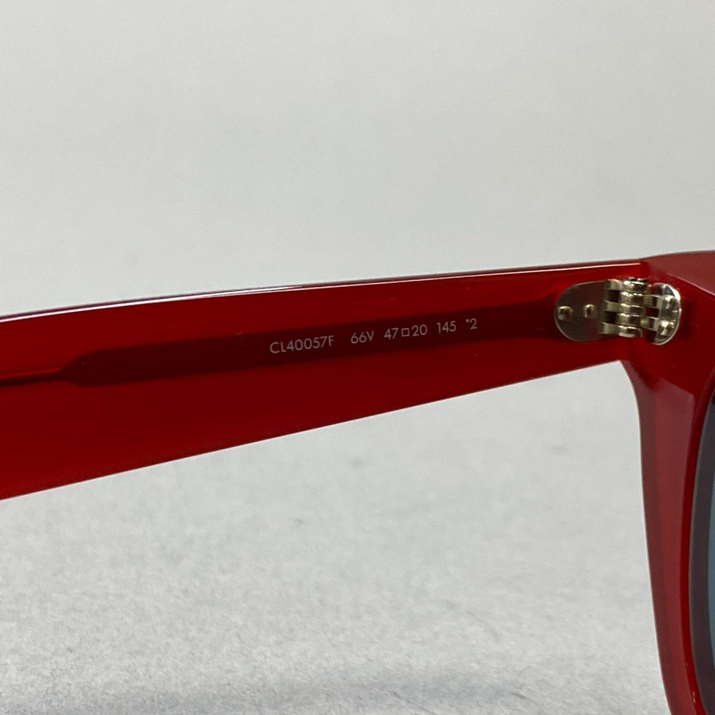 L10 CELINE セリーヌ ウェリントン サングラス 47□20 レッド ブルー アイウェア 眼鏡 メガネ イタリア製t18r