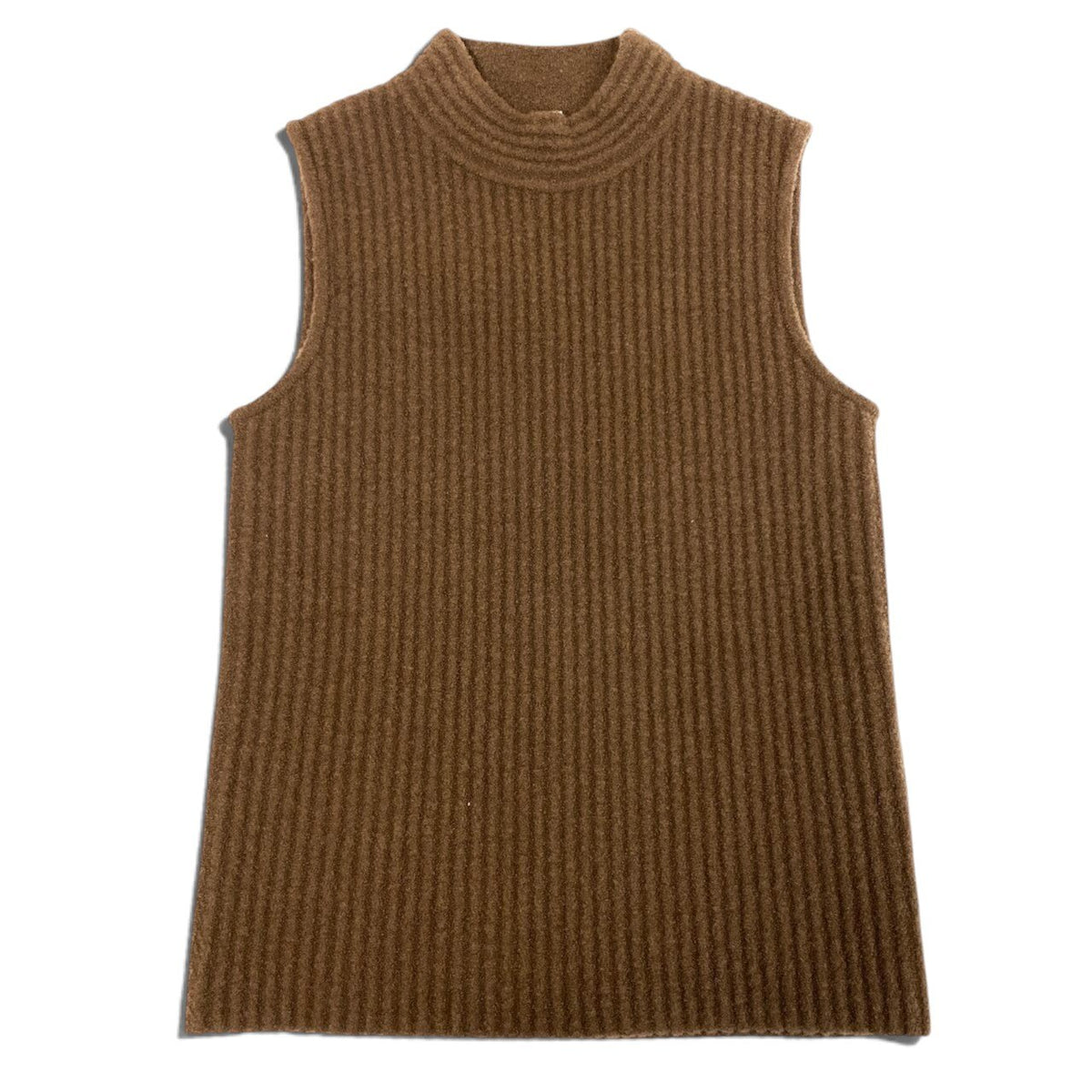 70i15 《極美品》 HERMES エルメス 23年 カシミヤ混 ニット ベスト トップス 3H2643DJ 36 ブラウン レディースu02t