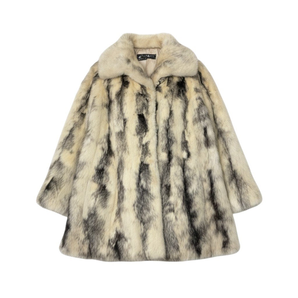 44i24 クロスミンク ファーコート サイズF アイボリー 本毛皮 Cross Mink Fur Coat リアルファーt18r