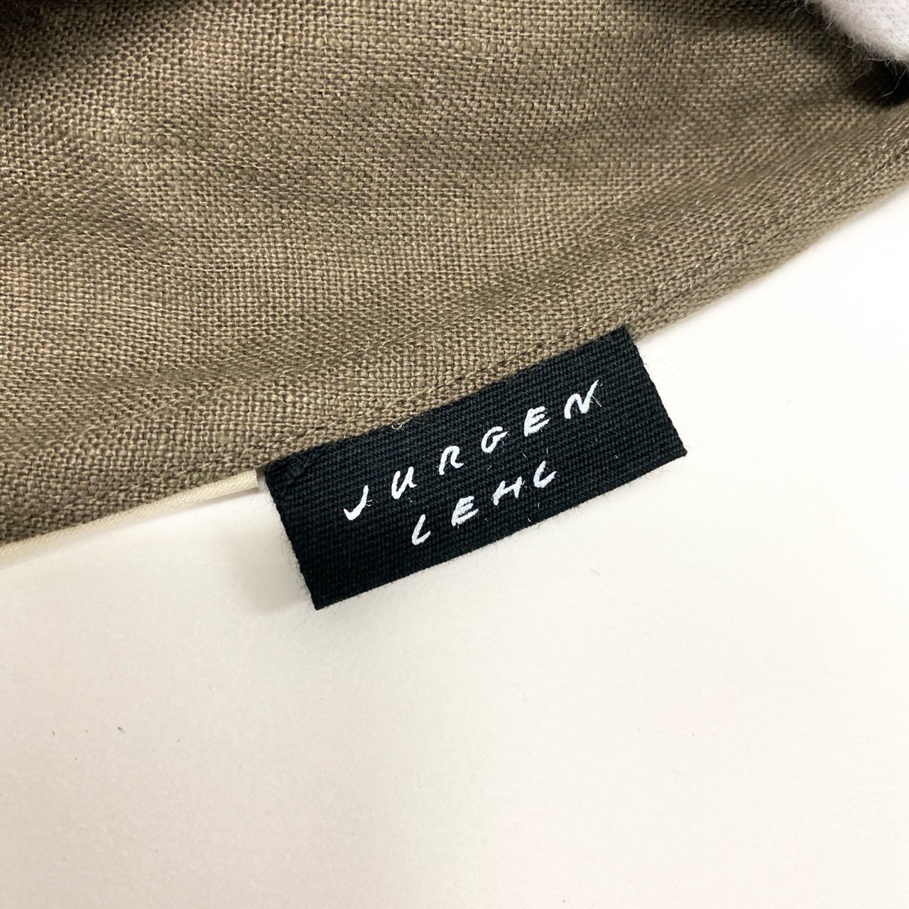 28k29【美品】JURGEN LEHL ヨーガンレール 長袖リネンワンピース ロングワンピース フレア リネン100％ J0103FA011 Mサイズ カーキ レディースu02t