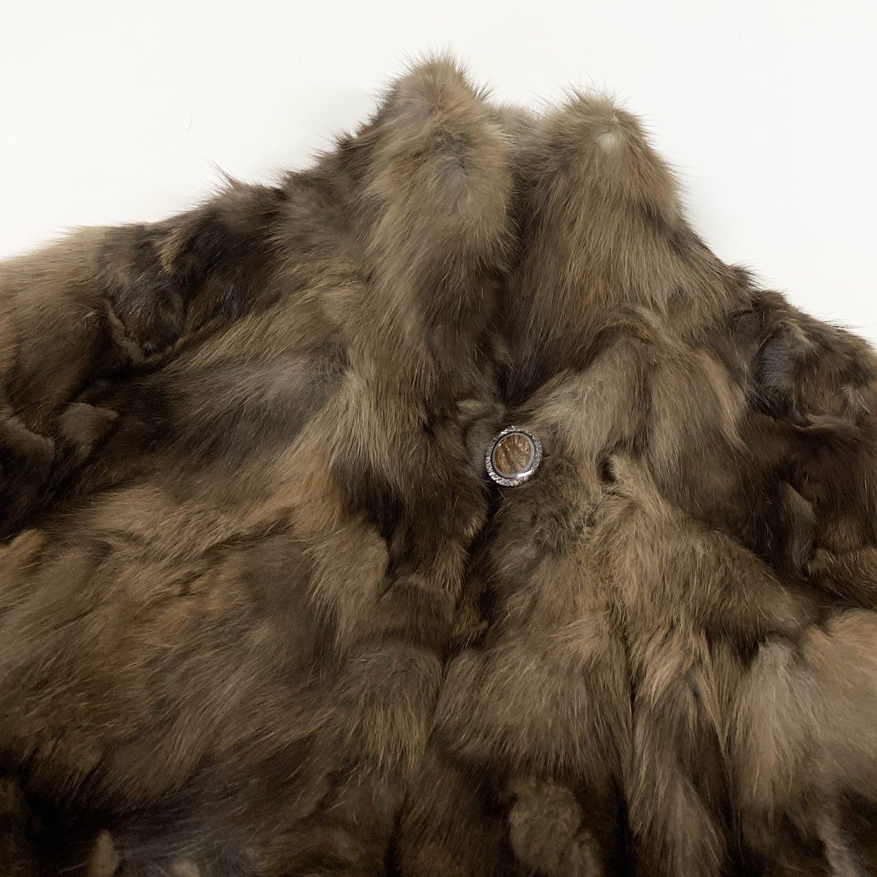 38a15 ロシアンセーブルファー ケープ ポンチョ Size M～L ブラウン 最高級毛皮 Russian Sable Cape Coatt18r