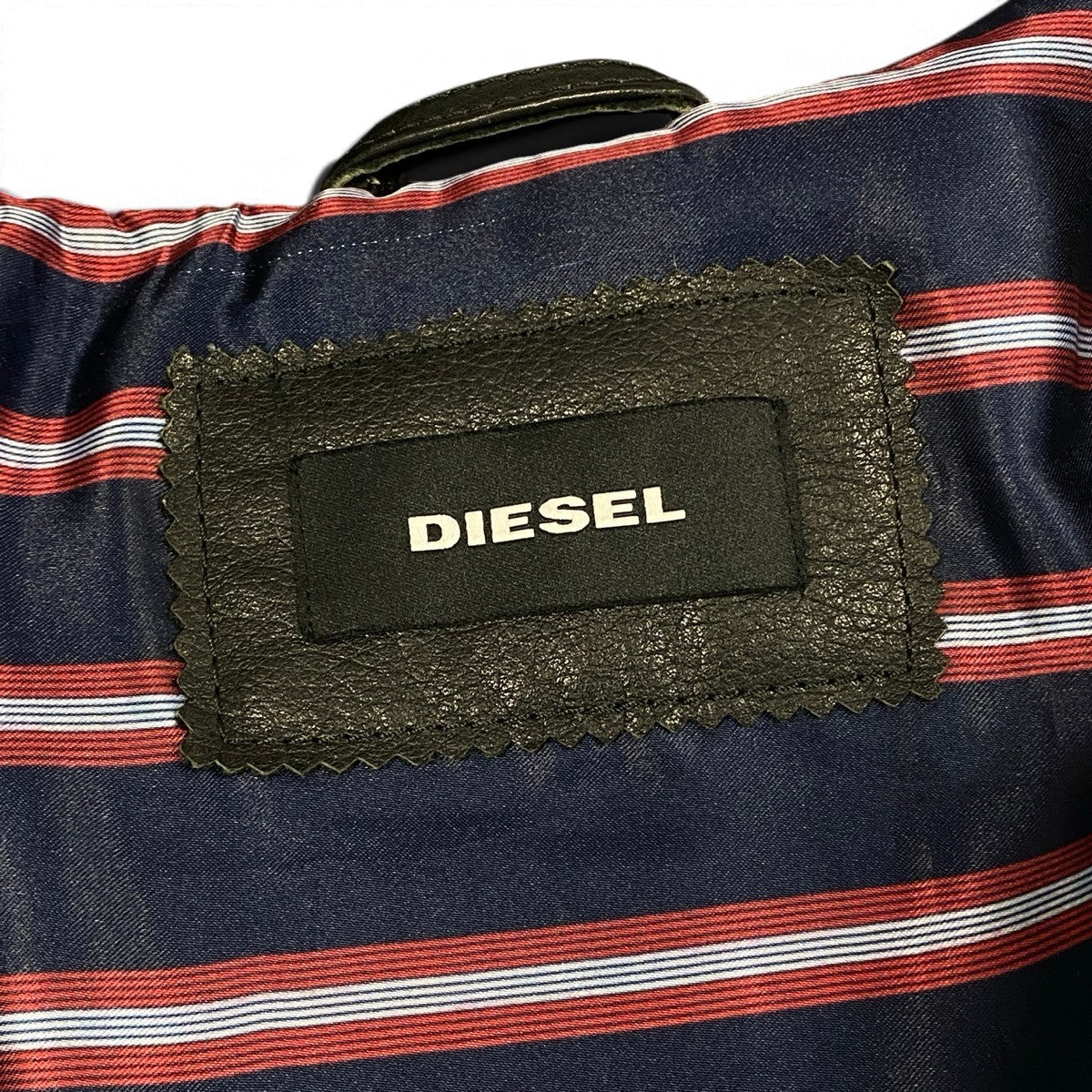 31j14 DIESEL ディーゼル L-Padh ボンバージャケット ネイティブ柄 レザージャケット Mサイズ ブラック レザー メンズ 男性用u02t