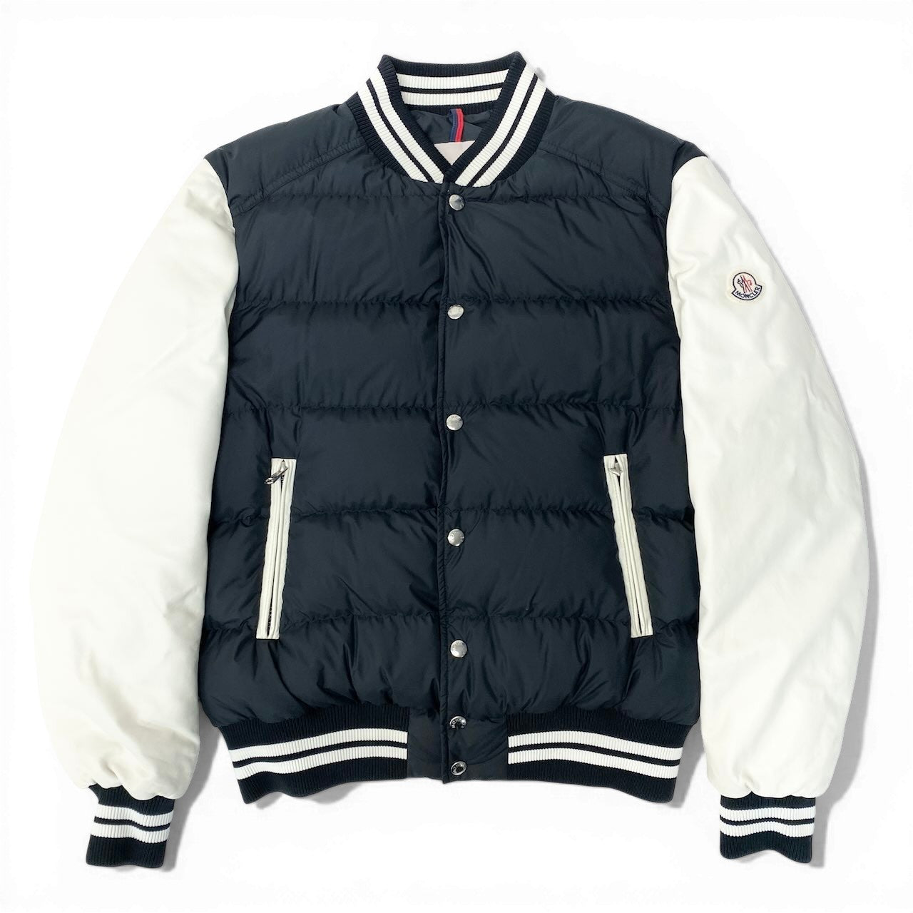 54d13 MONCLER モンクレール VENTOUX ベントゥー ダウンボンバージャケット スタジャン アウター H20911A0019154A81 1サイズ ネイビー ホワイト メンズ 男性用sn1