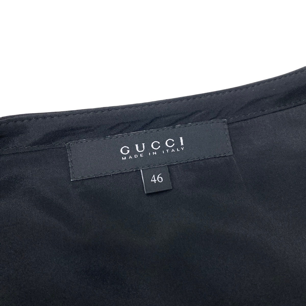 If12 GUCCI グッチ スタッズ装飾 レザーベルト 膝丈スカート ストレッチ 165667 サイズ46 ブラック レディース 女性用t18r